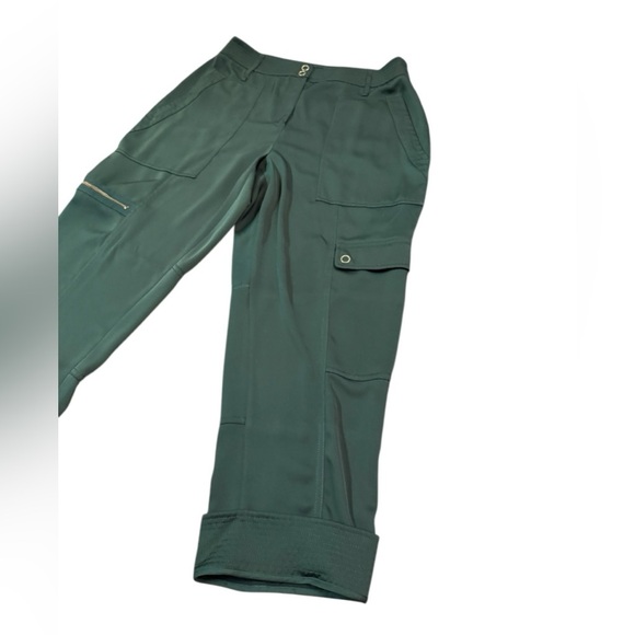 ME + EM Satin Cargo Cropped Utility Trouser Size 14 in Green - Picture 5 of 12